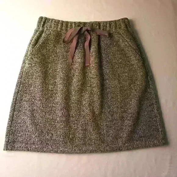 Loft Brand Terry Skirt Size S Grey Drawstring Waist Pockets - Picture 1 of 9